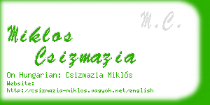 miklos csizmazia business card